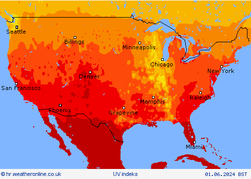 UV indeks Karte prognoza